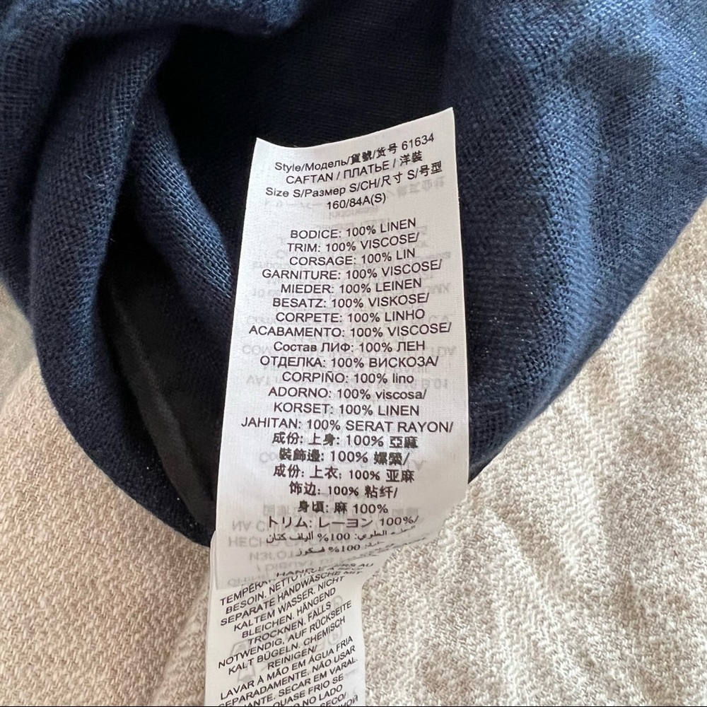 SOLD! Tory Burch Linen Embroidered Beach Tunic In Navy Blue - Picture 7 of 7
